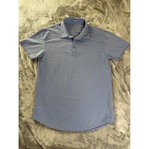 Bylt Premium Basics Lux Polo Shirt Mens M Light Blue Short Sleeve Performance